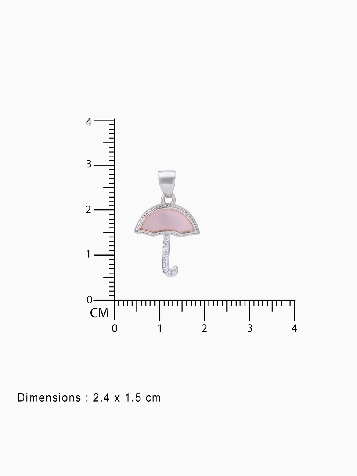 BIS hallmark view SIJA 925 silver jewellery black pink little umbrella pendant certified premium accessory elegant timeless design for gifting and celebrations