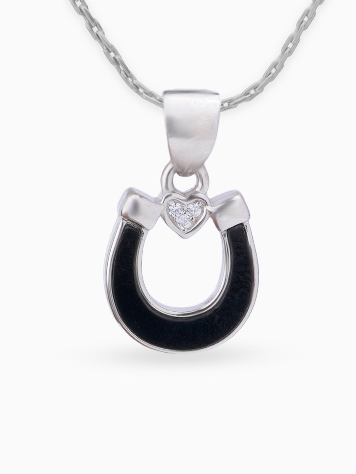 Close up SIJA 925 silver jewellery black pink lucky heart pendant handcrafted premium design versatile accessory for everyday wear and special occasions