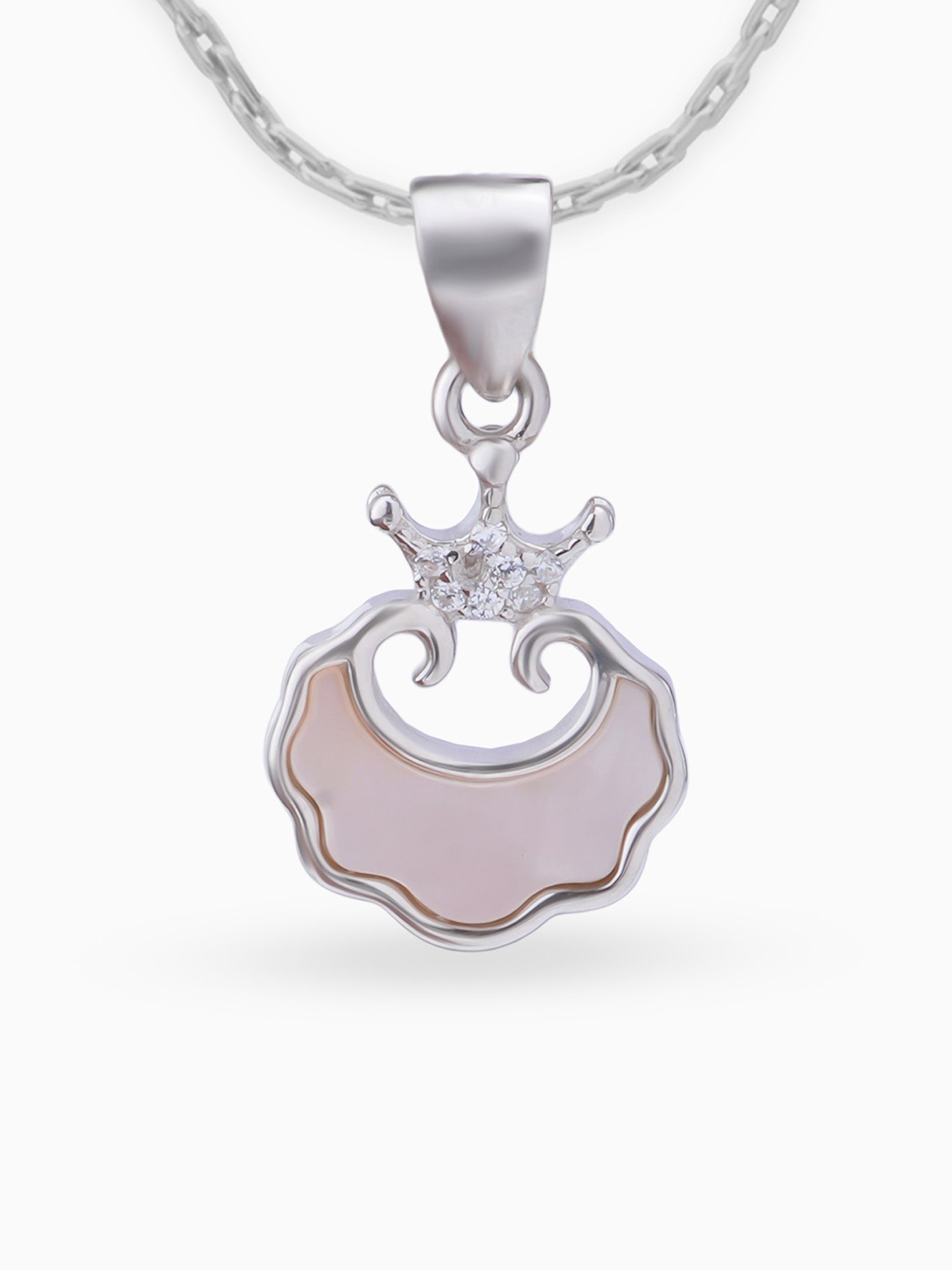 Close up SIJA 925 silver jewellery black pink lunar crown pendant handcrafted premium design versatile accessory for everyday wear and special occasions