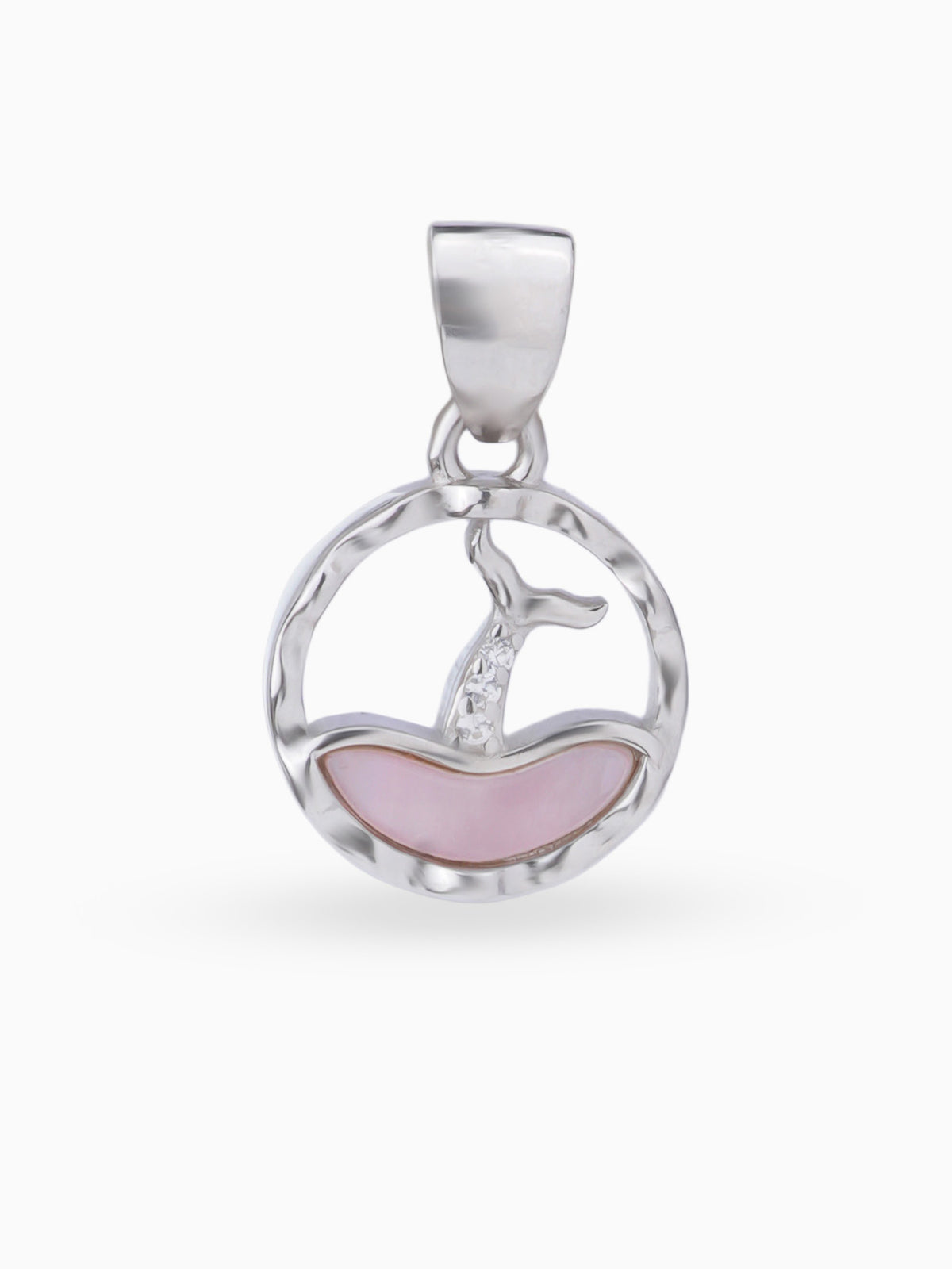 Hero shot SIJA 925 silver jewellery black pink mystic dolphin pendant BIS hallmarked elegant timeless accessory perfect for weddings festive wear and gifting