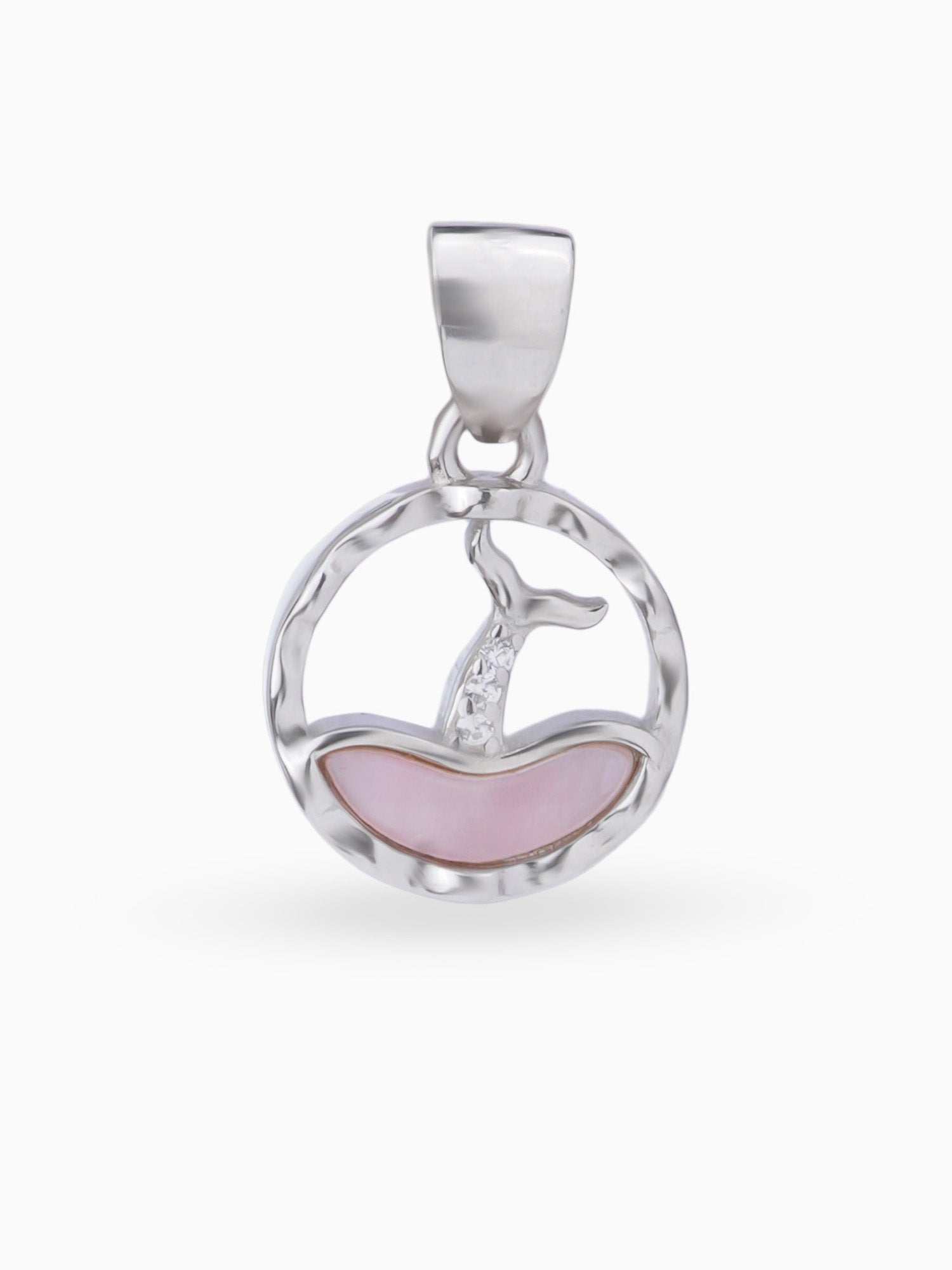 Hero shot SIJA 925 silver jewellery black pink mystic dolphin pendant BIS hallmarked elegant timeless accessory perfect for weddings festive wear and gifting