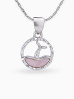 Close up SIJA 925 silver jewellery black pink mystic dolphin pendant handcrafted premium design versatile accessory for everyday wear and special occasions