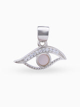 Hero shot SIJA 925 silver jewellery black pink mystic eye pendant BIS hallmarked elegant timeless accessory perfect for weddings festive wear and gifting