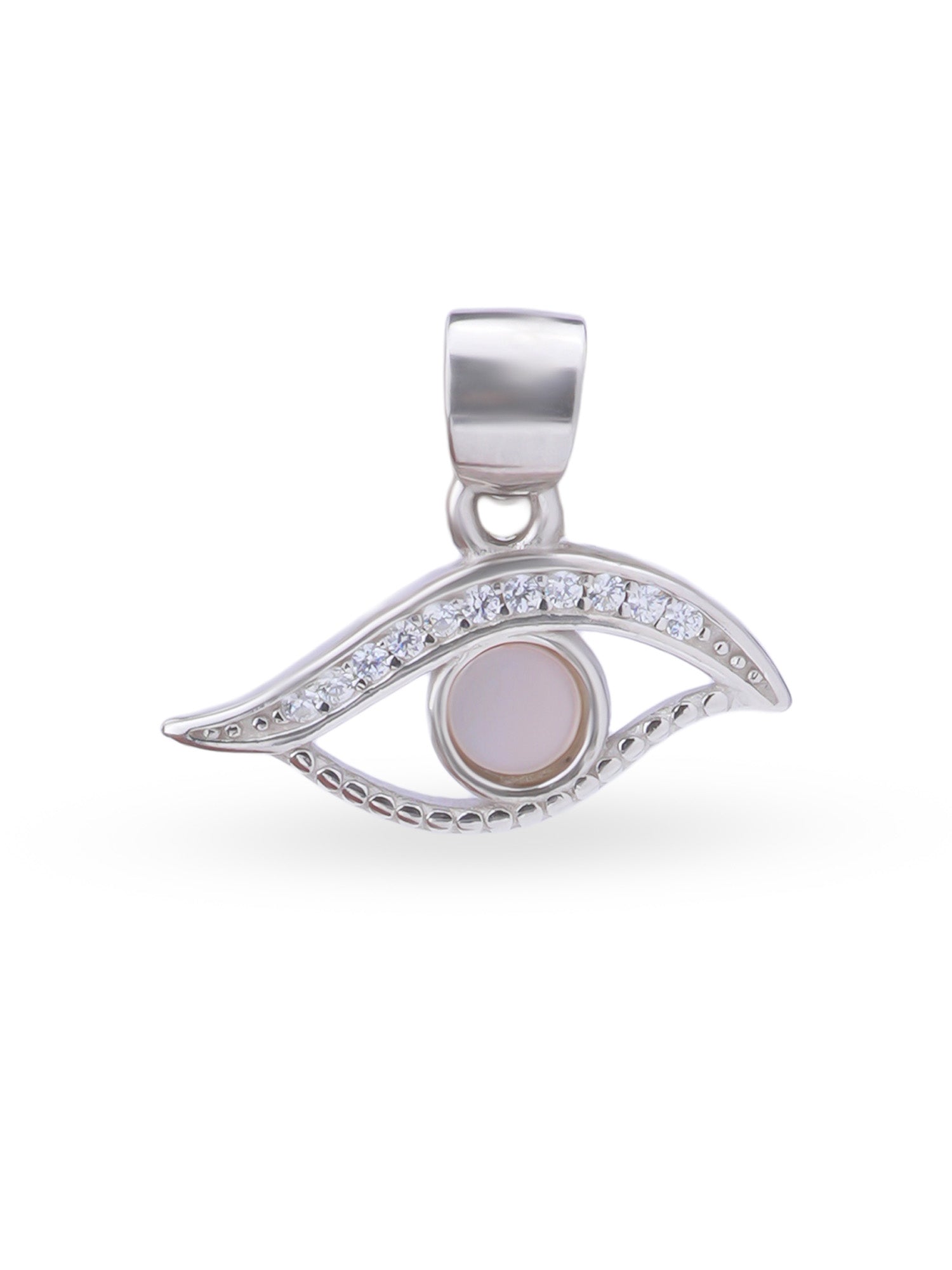 Close up SIJA 925 silver jewellery black pink mystic eye pendant handcrafted premium design versatile accessory for everyday wear and special occasions