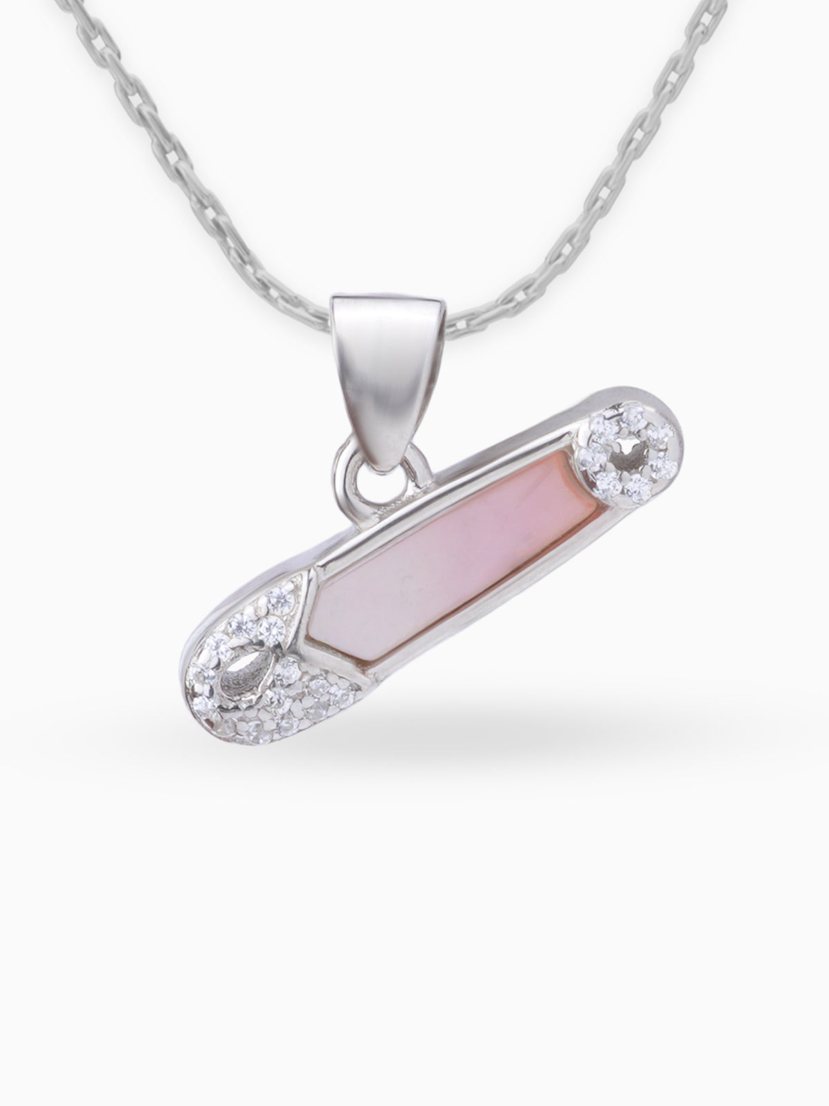 Close up SIJA 925 silver jewellery black pink safety pin pendant handcrafted premium design versatile accessory for everyday wear and special occasions