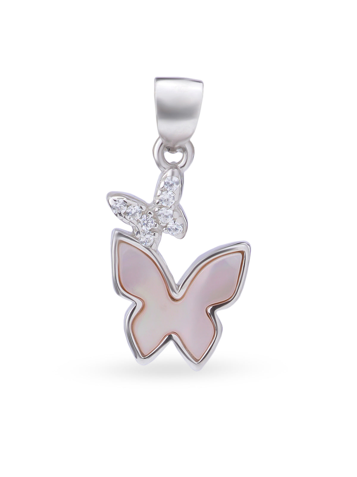 Close up SIJA 925 silver jewellery black pink twin butterfly pendant handcrafted premium design versatile accessory for everyday wear and special occasions