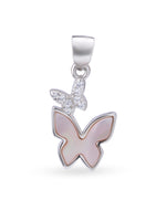 Close up SIJA 925 silver jewellery black pink twin butterfly pendant handcrafted premium design versatile accessory for everyday wear and special occasions