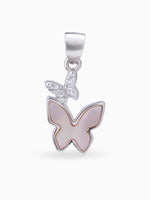 Hero shot SIJA 925 silver jewellery black pink twin butterfly pendant BIS hallmarked elegant timeless accessory perfect for weddings festive wear and gifting