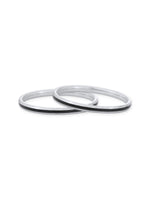 Close‑up of SIJA 925 Silver Black Single Stripe Kids Bangle showing single stripe detailing handcrafted sterling silver jewellery durable accessory