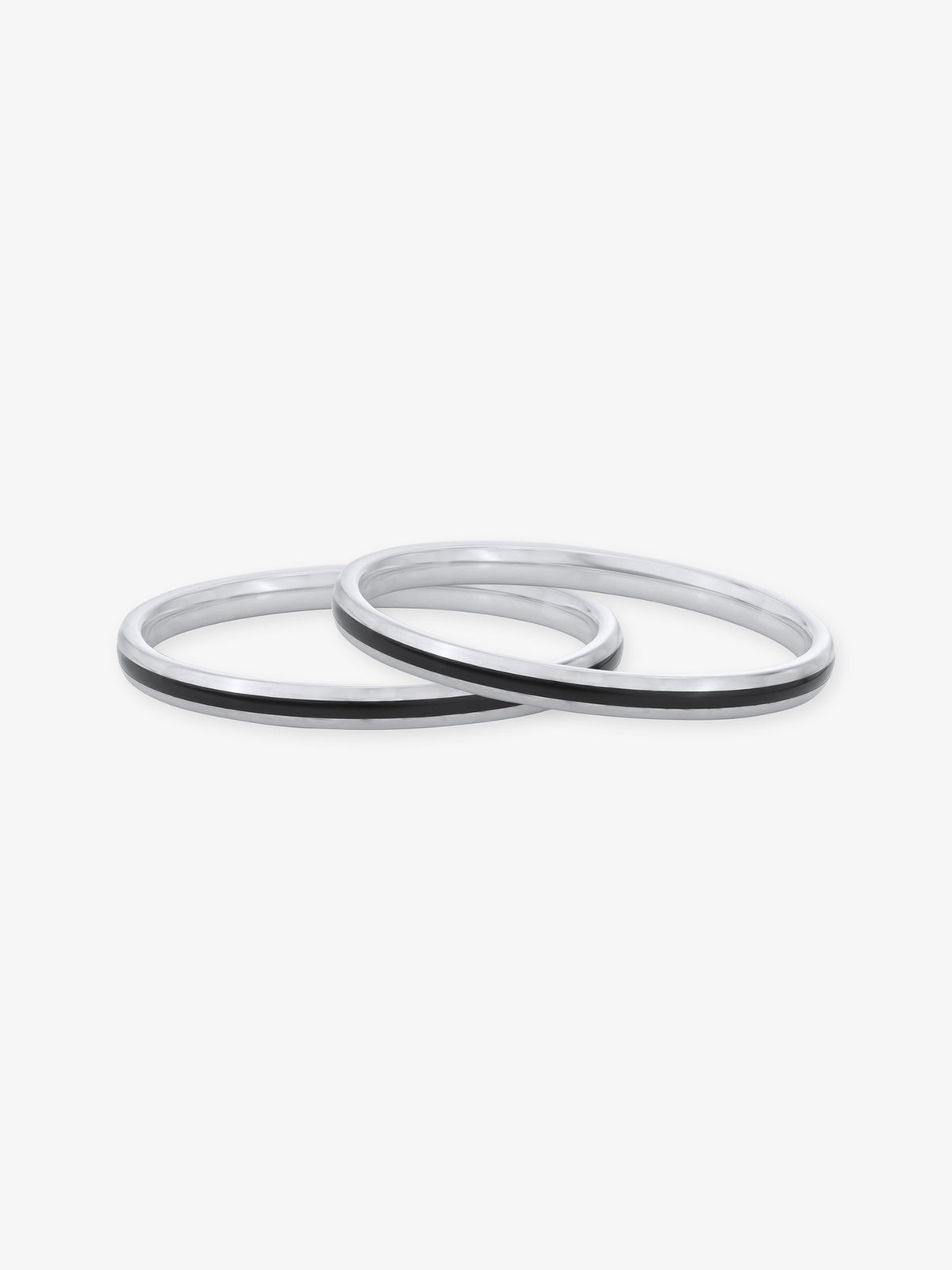 SIJA 925 Silver Black Single Stripe Kids Bangle sterling silver jewellery playful kids design full front hero view accessory