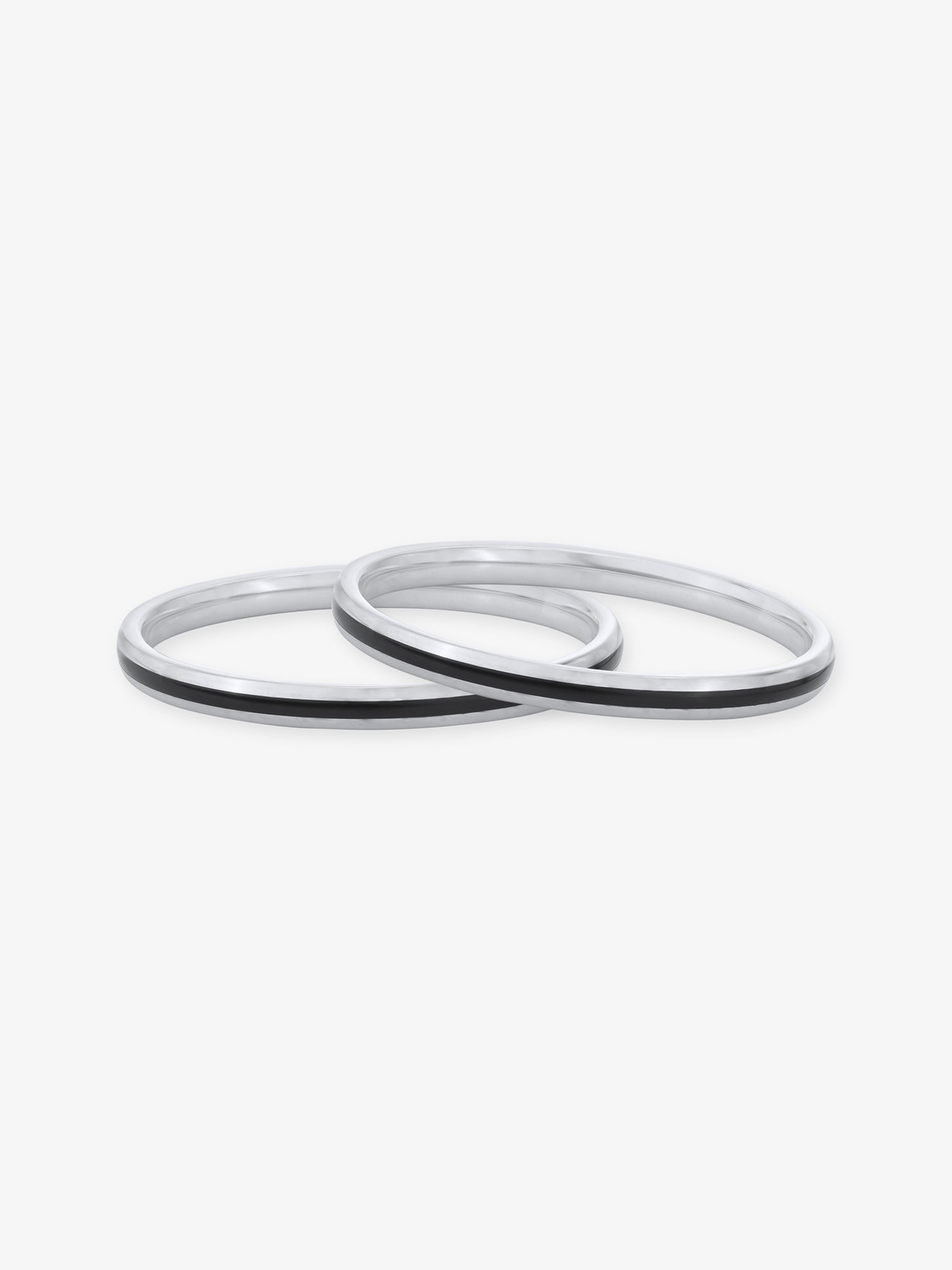 SIJA 925 Silver Black Single Stripe Kids Bangle sterling silver jewellery playful kids design full front hero view accessory