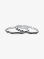 SIJA 925 Silver Black Triple Stripe Kids Bangle sterling silver jewellery playful kids design full front hero view accessory