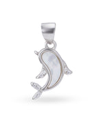 Close up SIJA 925 silver jewellery black white dolphin grace pendant handcrafted premium design versatile accessory for everyday wear and special occasions