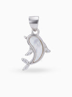 Hero shot SIJA 925 silver jewellery black white dolphin grace pendant BIS hallmarked elegant timeless accessory perfect for weddings festive wear and gifting