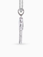 Side view SIJA 925 silver jewellery black white glimmer key pendant stylish handcrafted accessory perfect for weddings parties anniversaries and festive wear