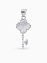 Hero shot SIJA 925 silver jewellery black white glimmer key pendant BIS hallmarked elegant timeless accessory perfect for weddings festive wear and gifting