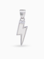 Hero shot SIJA 925 silver jewellery black white lightning bolt pendant BIS hallmarked elegant timeless accessory perfect for weddings festive wear and gifting