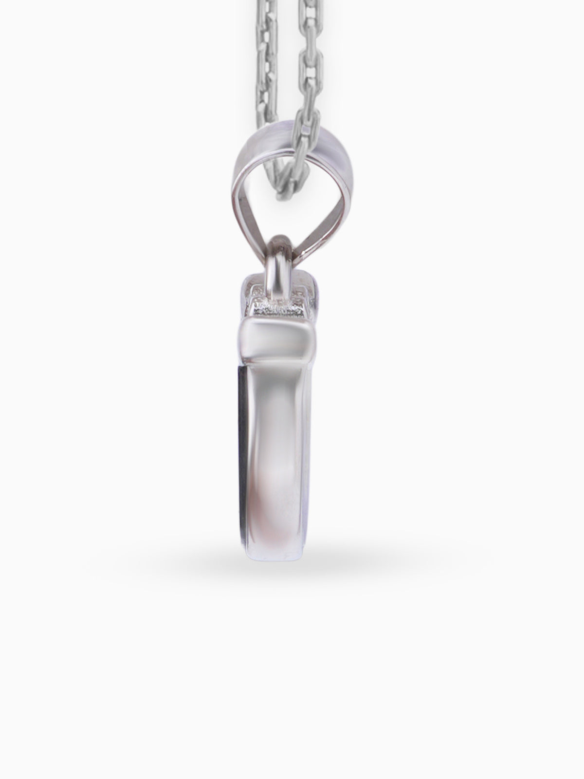 Side view SIJA 925 silver jewellery black white lucky heart pendant stylish handcrafted accessory perfect for weddings parties anniversaries and festive wear