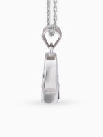 Side view SIJA 925 silver jewellery black white lunar star pendant stylish handcrafted accessory perfect for weddings parties anniversaries and festive wear