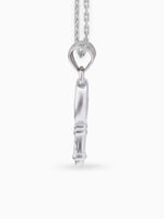 Side view SIJA 925 silver jewellery black white memory key pendant stylish handcrafted accessory perfect for weddings parties anniversaries and festive wear