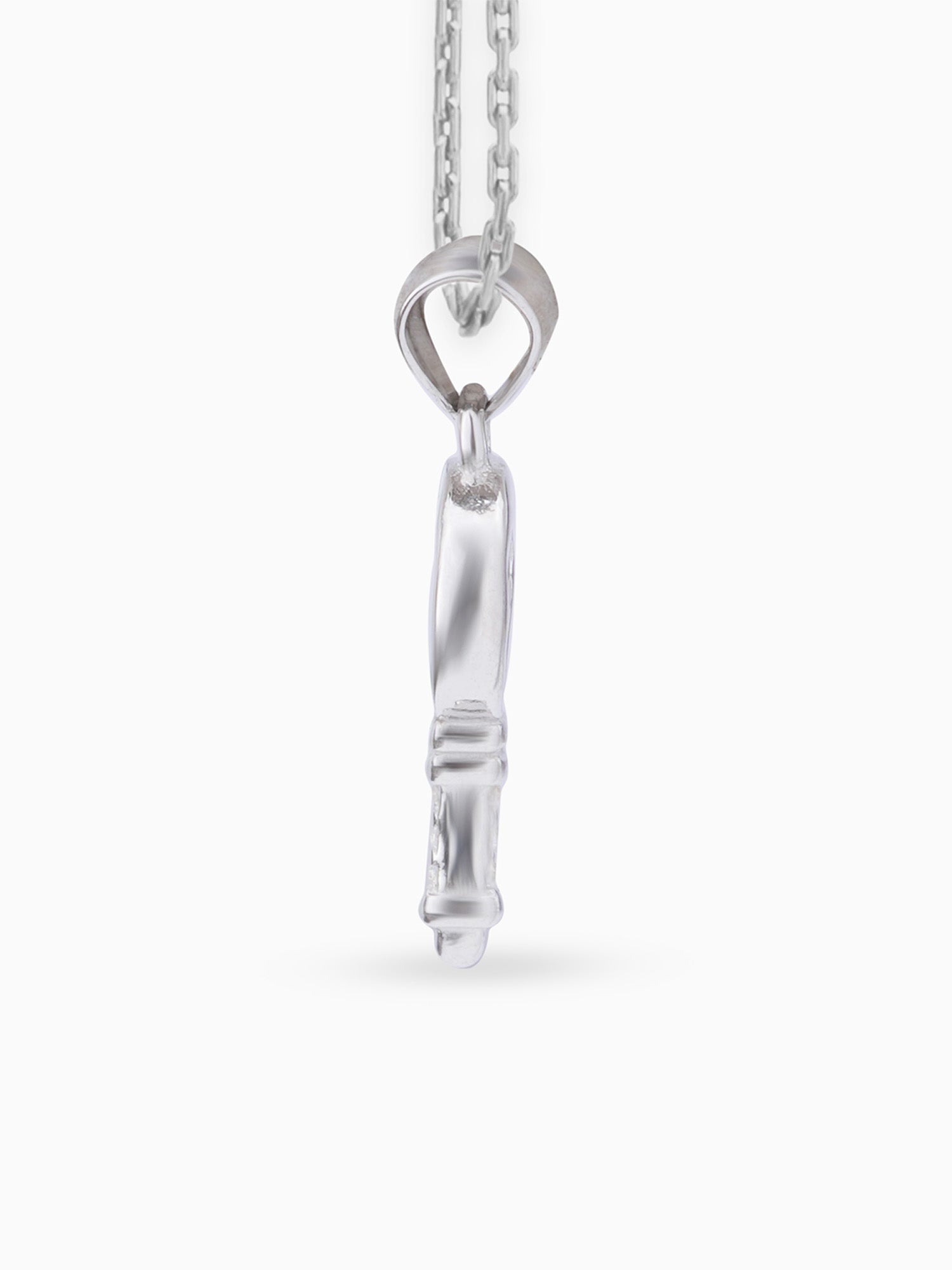 Side view SIJA 925 silver jewellery black white memory key pendant stylish handcrafted accessory perfect for weddings parties anniversaries and festive wear
