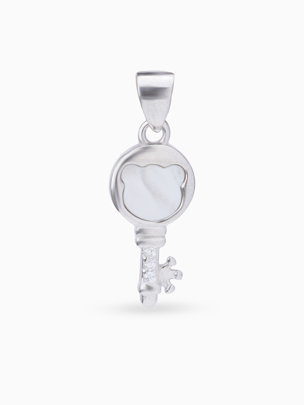 Hero shot SIJA 925 silver jewellery black white memory key pendant BIS hallmarked elegant timeless accessory perfect for weddings festive wear and gifting