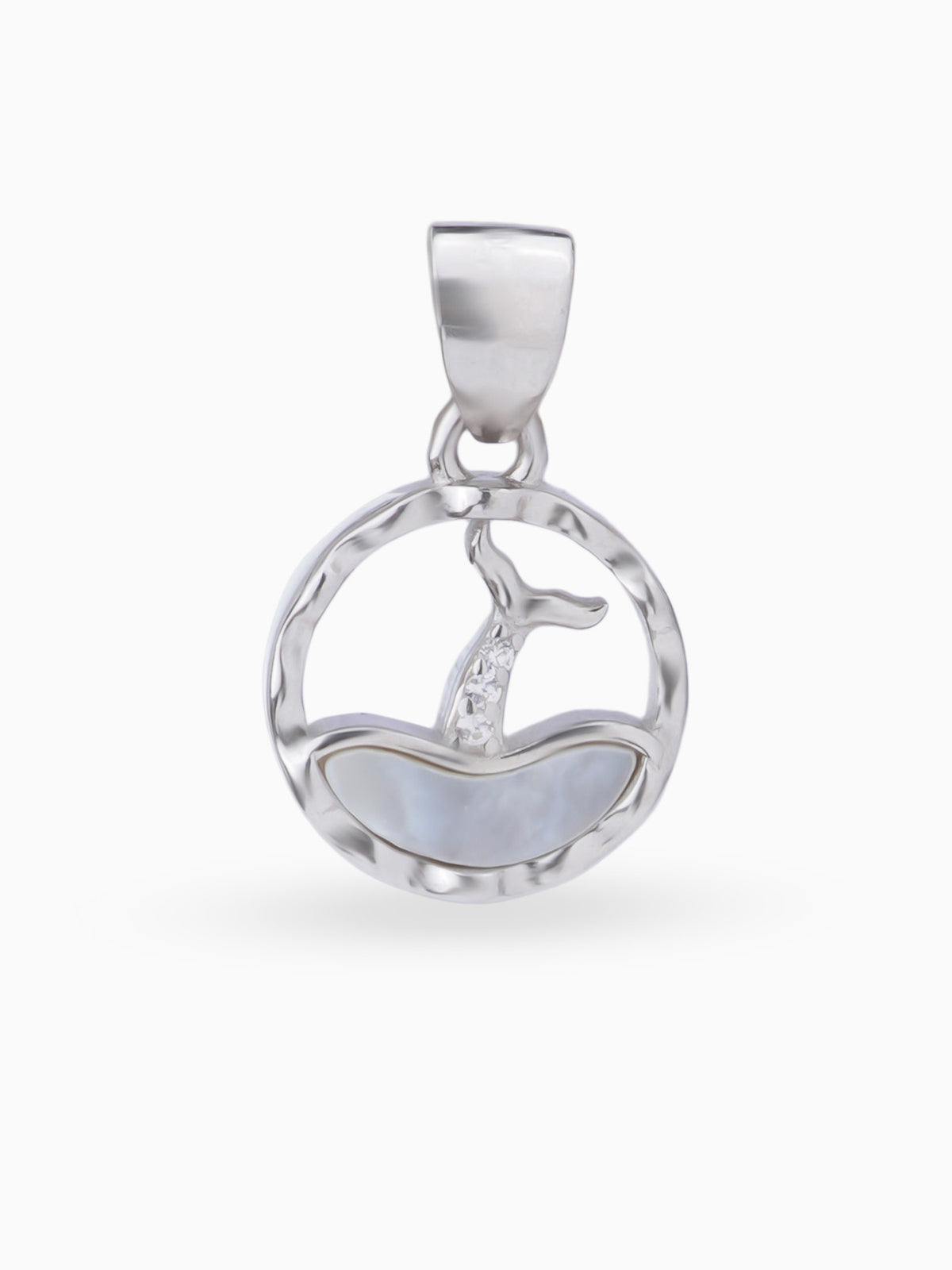 Hero shot SIJA 925 silver jewellery black white mystic dolphin pendant BIS hallmarked elegant timeless accessory perfect for weddings festive wear and gifting