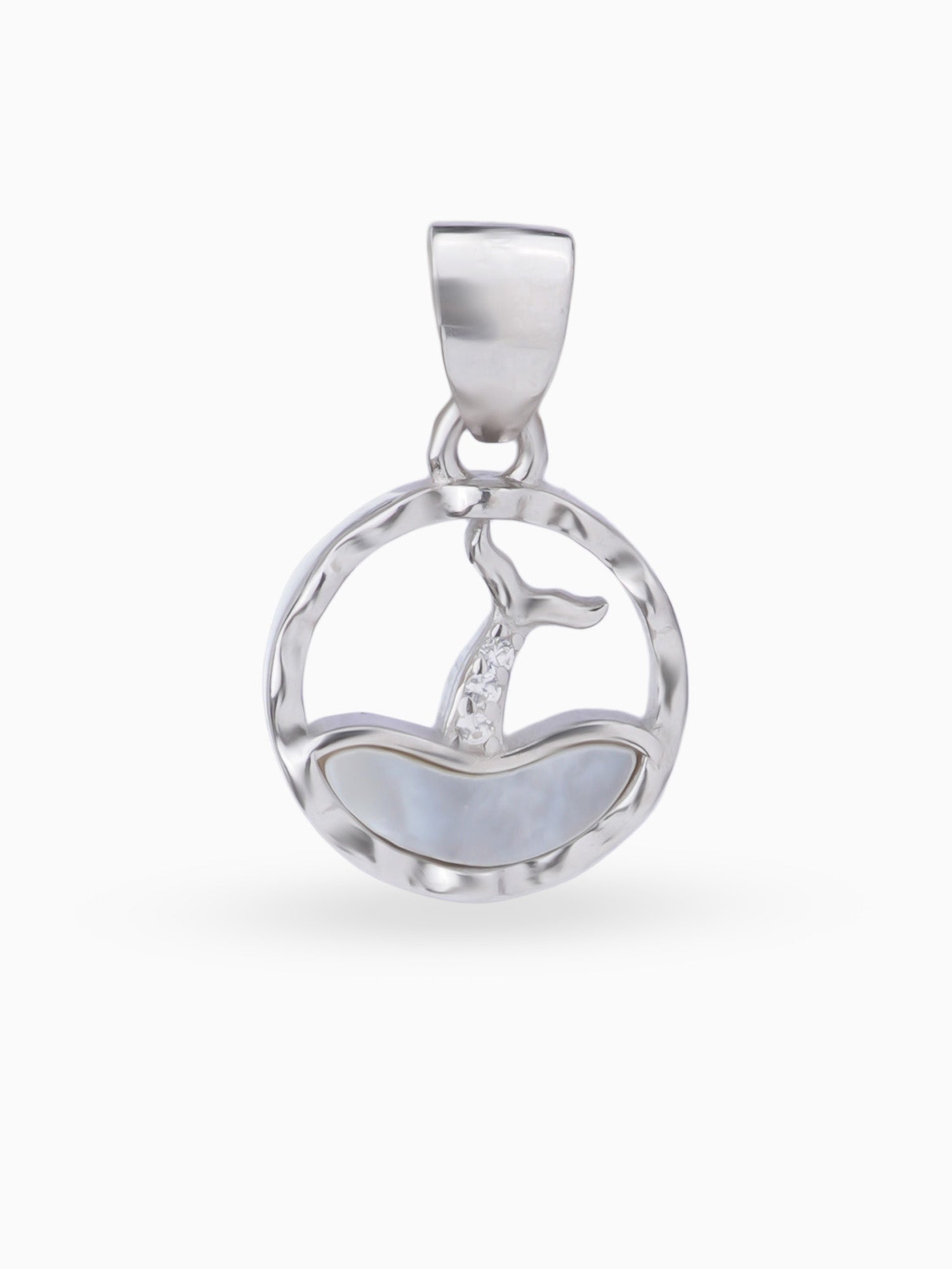 Hero shot SIJA 925 silver jewellery black white mystic dolphin pendant BIS hallmarked elegant timeless accessory perfect for weddings festive wear and gifting