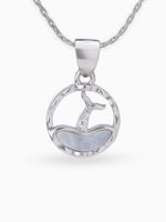 Close up SIJA 925 silver jewellery black white mystic dolphin pendant handcrafted premium design versatile accessory for everyday wear and special occasions
