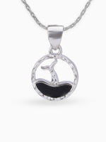 Close up SIJA 925 silver jewellery black white mystic dolphin pendant handcrafted premium design versatile accessory for everyday wear and special occasions