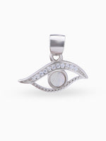 Hero shot SIJA 925 silver jewellery black white mystic eye pendant BIS hallmarked elegant timeless accessory perfect for weddings festive wear and gifting
