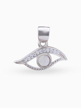 Hero shot SIJA 925 silver jewellery black white mystic eye pendant BIS hallmarked elegant timeless accessory perfect for weddings festive wear and gifting
