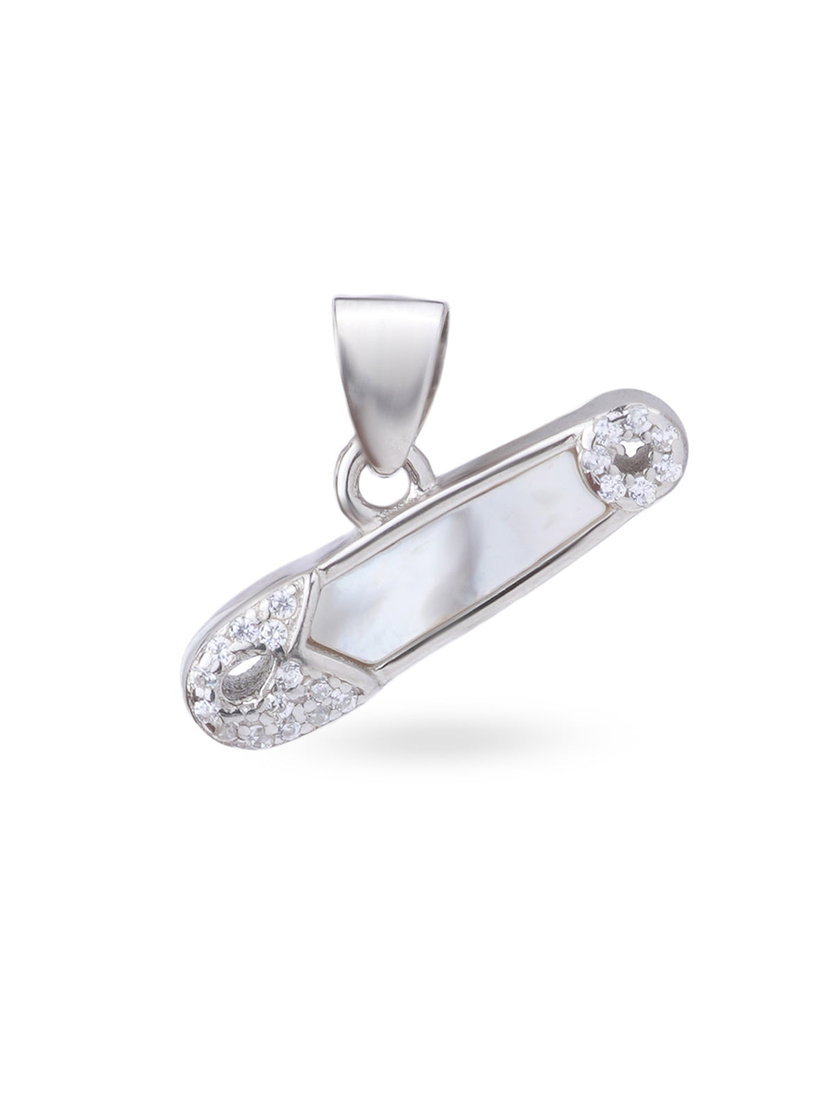 Close up SIJA 925 silver jewellery black white safety pin pendant handcrafted premium design versatile accessory for everyday wear and special occasions