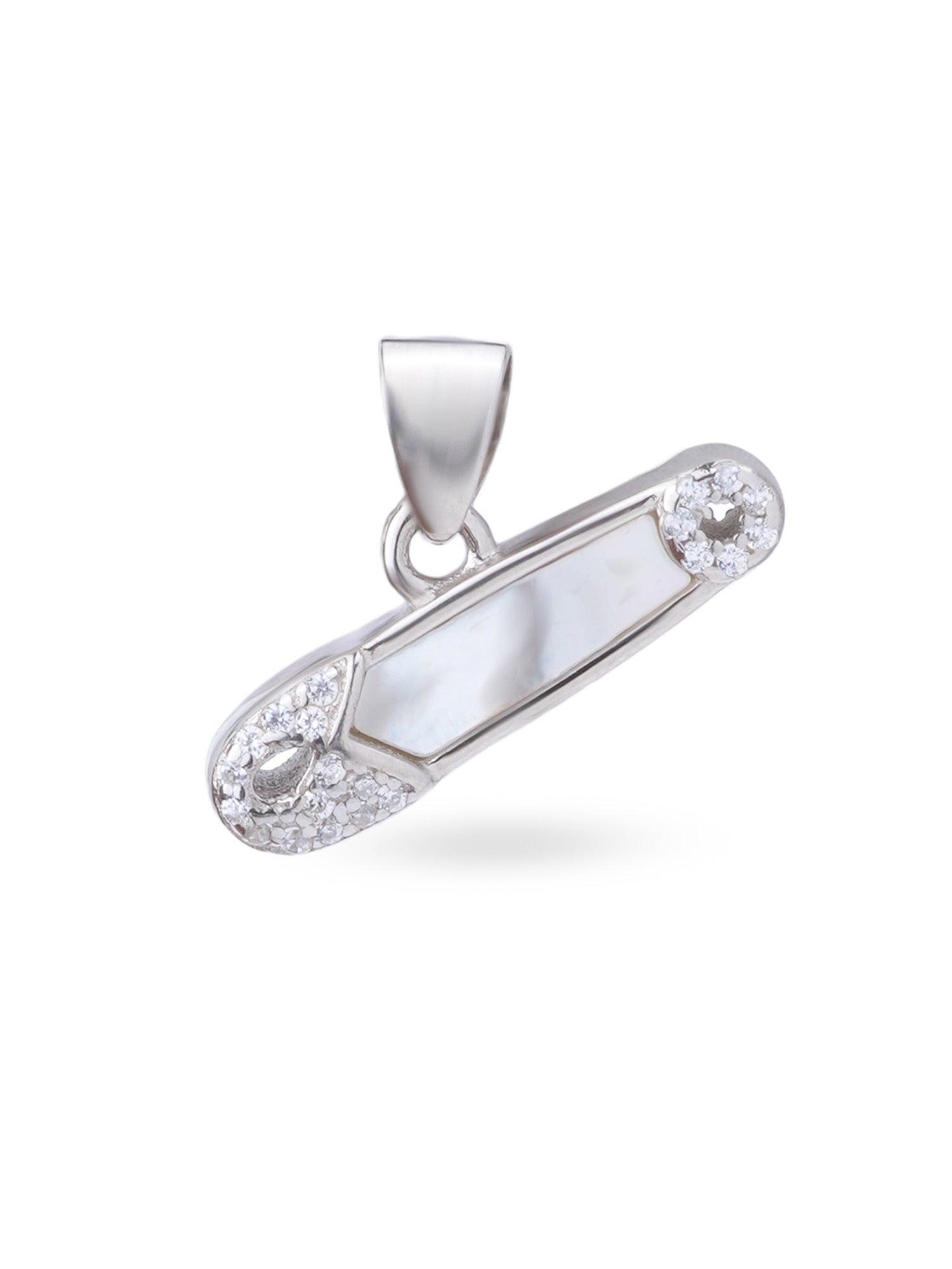 Close up SIJA 925 silver jewellery black white safety pin pendant handcrafted premium design versatile accessory for everyday wear and special occasions