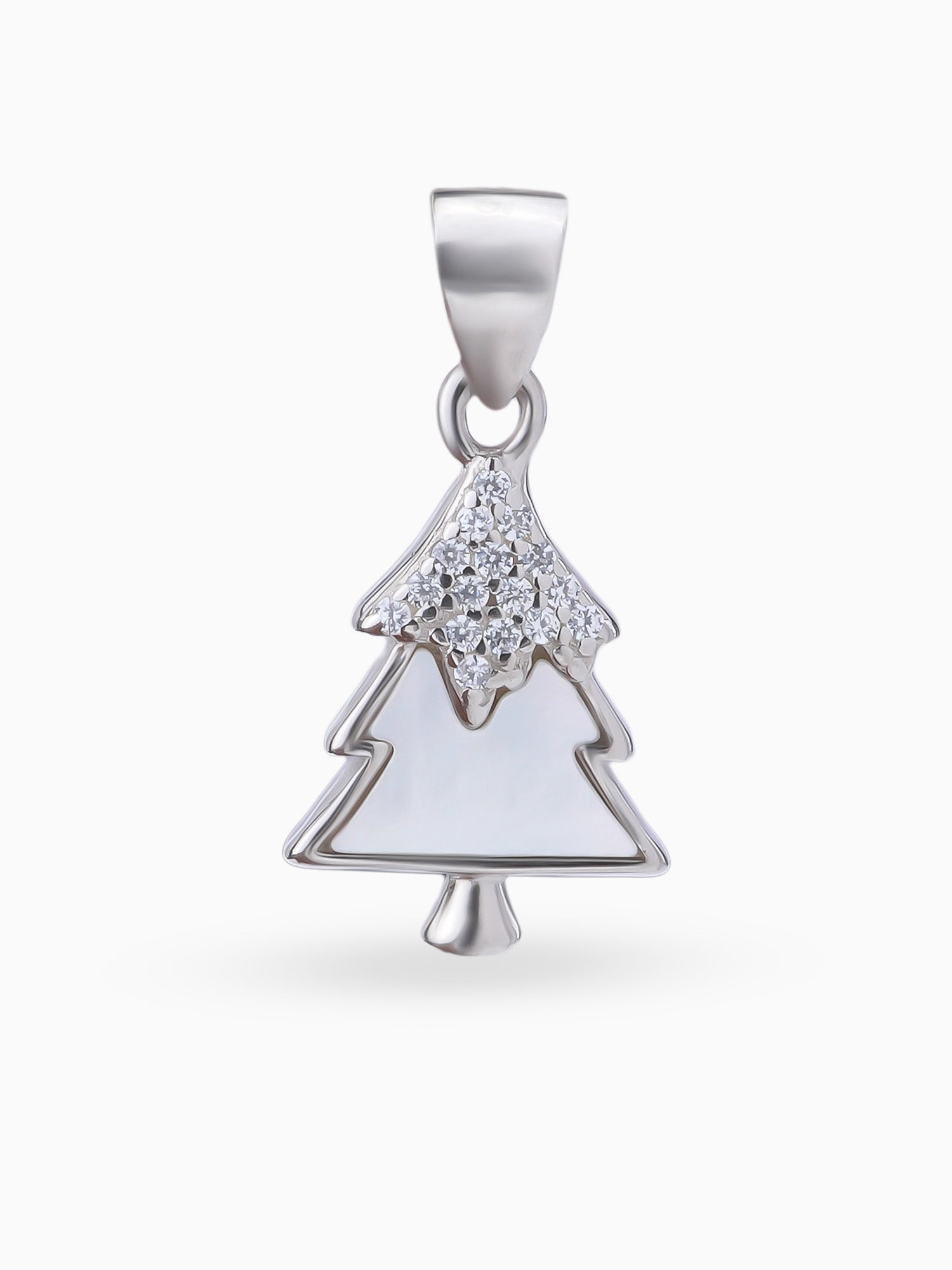 Hero shot SIJA 925 silver jewellery black white sparkle tree pendant BIS hallmarked elegant timeless accessory perfect for weddings festive wear and gifting