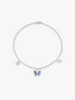 SIJA 925 Silver Blue Butterfly Jingle Anklet sterling silver jewellery elegant hero shot