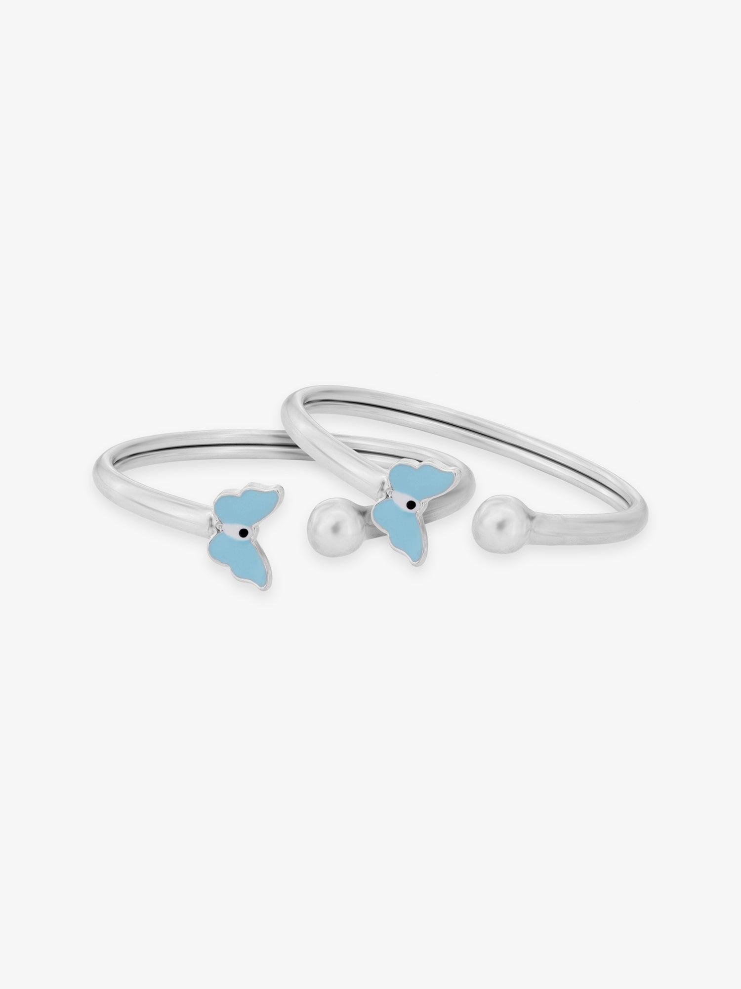 Close‑up of SIJA 925 Silver Kids Bracelet showing enamel butterfly charm detailing handcrafted sterling silver jewellery fun accessory for children