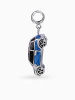 Side view SIJA 925 silver jewellery blue car charm stylish handcrafted accessory perfect for weddings parties anniversaries and festive wear