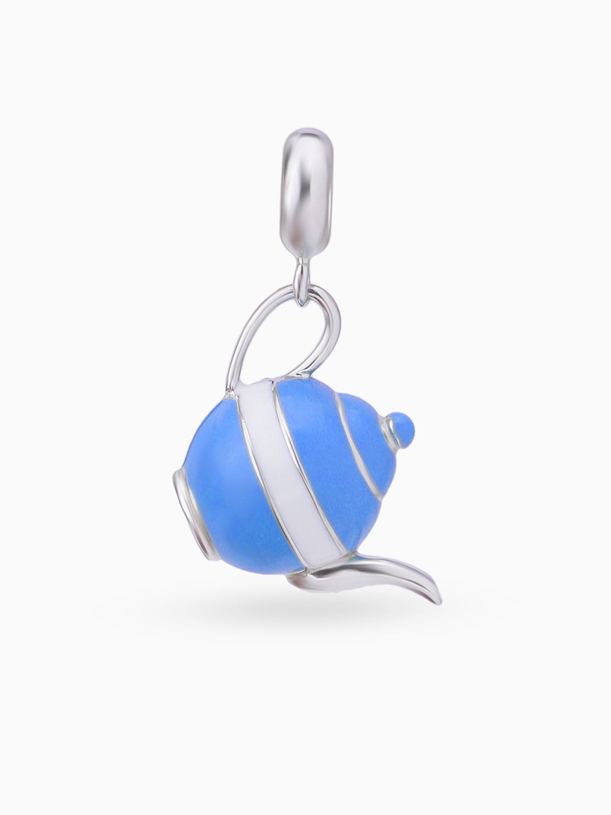Close up SIJA 925 silver jewellery blue cup charm handcrafted premium design versatile accessory for everyday wear and special occasions