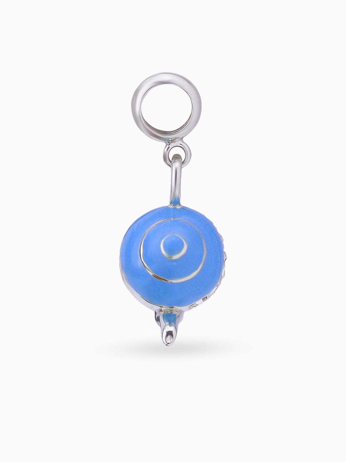 Side view SIJA 925 silver jewellery blue cup charm stylish handcrafted accessory perfect for parties anniversaries and festive wear