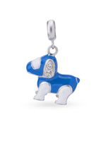 Hero shot SIJA 925 silver jewellery blue dog charm BIS hallmarked playful accessory perfect for birthdays festive wear and gifting