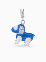 Close up SIJA 925 silver jewellery blue dog charm handcrafted premium design versatile accessory for everyday wear and special occasions