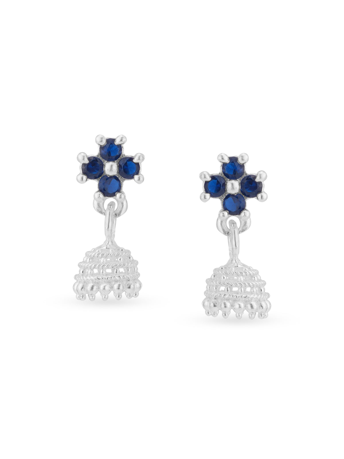 SIJA 925 Silver Floral Jhumka elegant sterling silver womens jewellery accessory front view