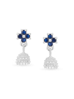 SIJA 925 Silver Floral Jhumka elegant sterling silver womens jewellery accessory front view
