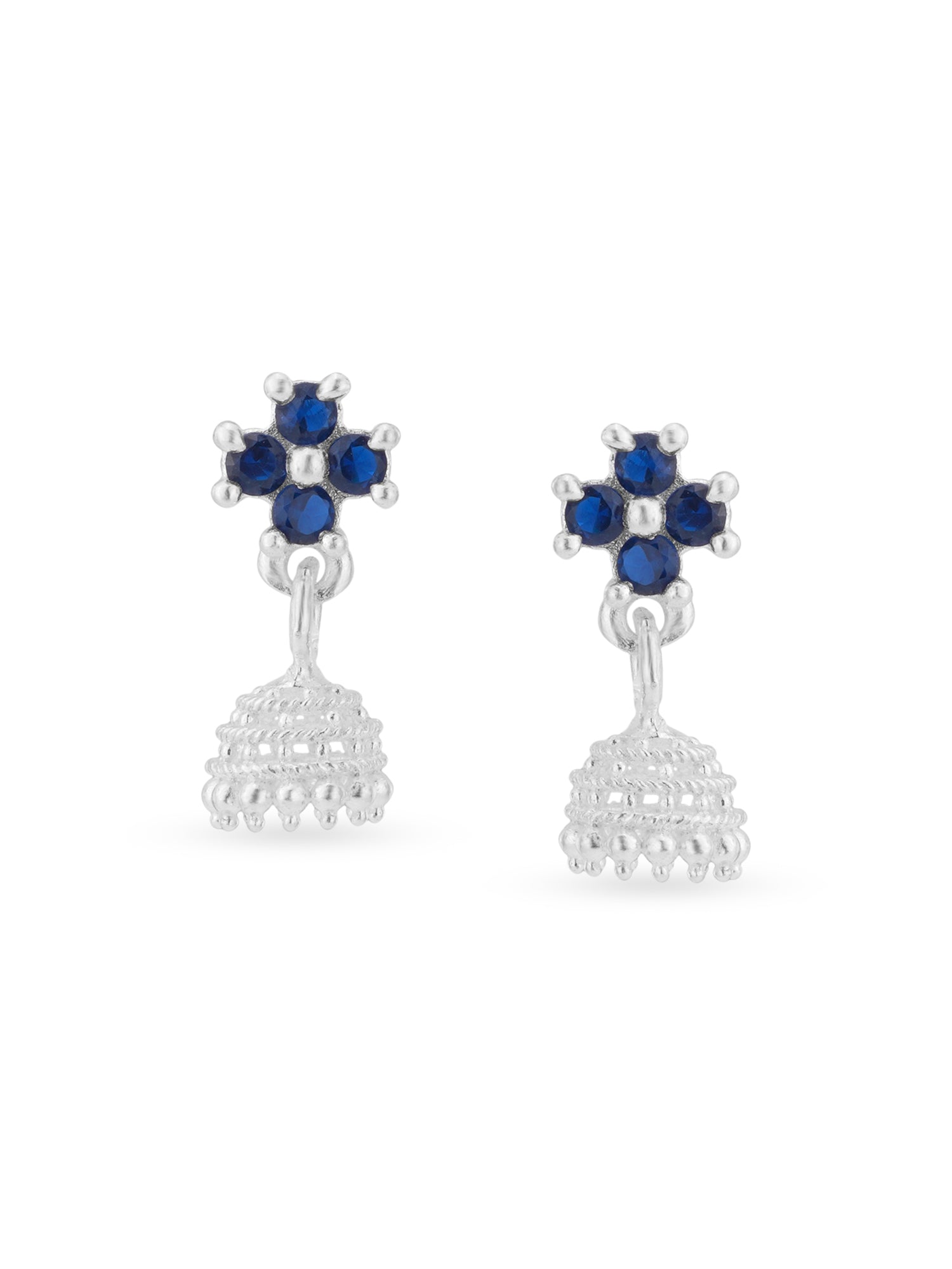 SIJA 925 Silver Floral Jhumka elegant sterling silver womens jewellery accessory front view