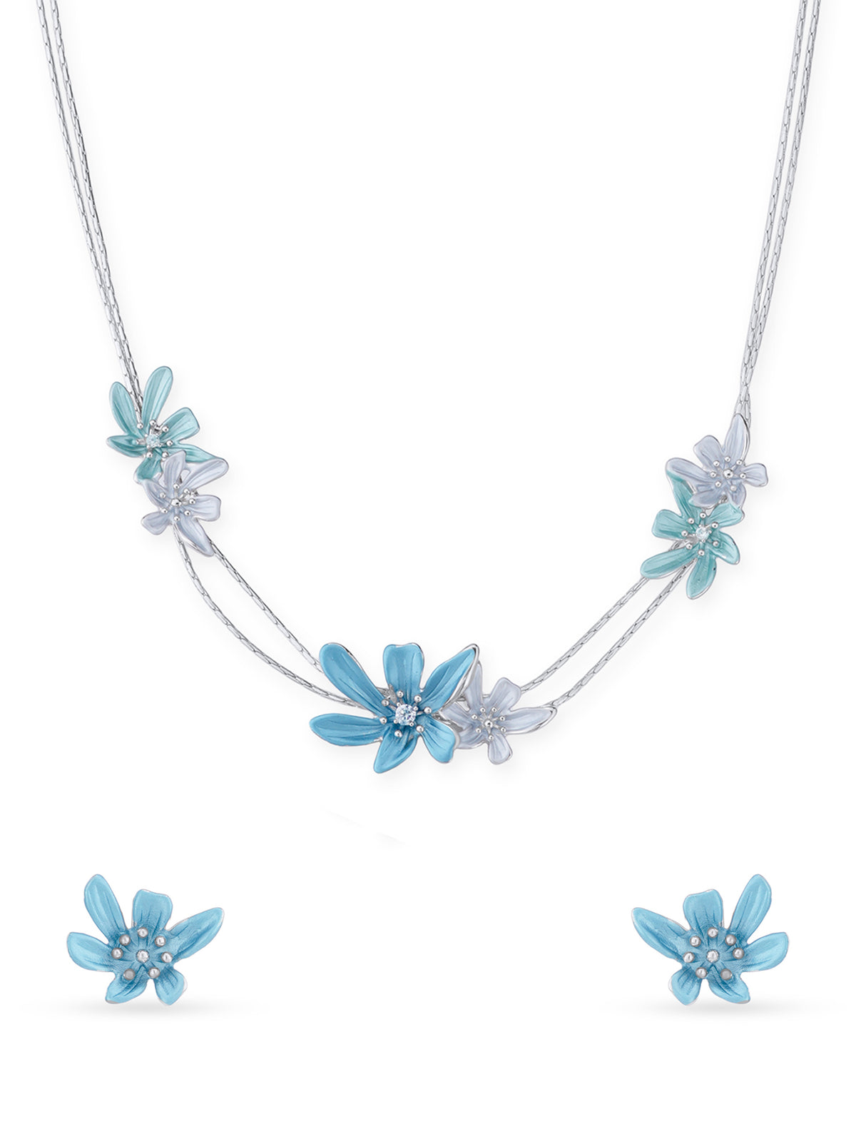 Close‑up of SIJA 925 silver Flower Necklace showing intricate floral detailing handcrafted sterling silver jewellery timeless accessory