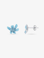 Side profile of SIJA 925 silver Flower Earrings sterling silver jewellery timeless floral accessory elegant design for women