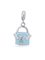 Hero shot SIJA 925 silver jewellery blue lock charm BIS hallmarked elegant accessory perfect for birthdays festive wear and gifting