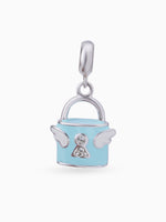 Close up SIJA 925 silver jewellery blue lock charm handcrafted premium design versatile accessory for everyday wear and special occasions