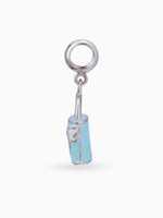 Side view SIJA 925 silver jewellery blue lock charm stylish handcrafted accessory perfect for parties anniversaries and festive wear